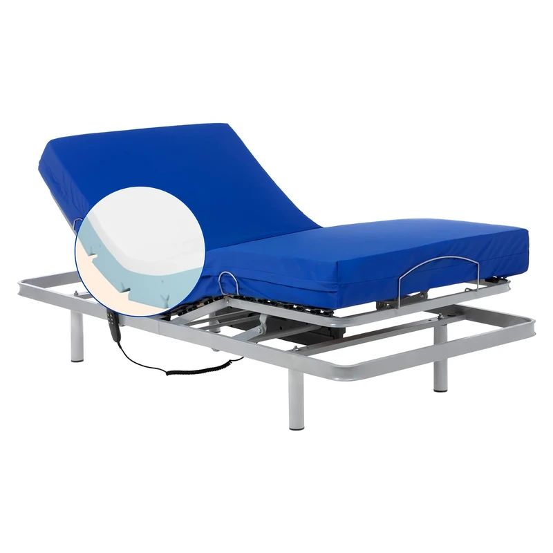 Geriafy – Professional V3 Set 3 ft Electric Adjustable Bed Frame with Memory Foam Mattress | 5.91in (15 cm) Thickness | Waterproof Cover