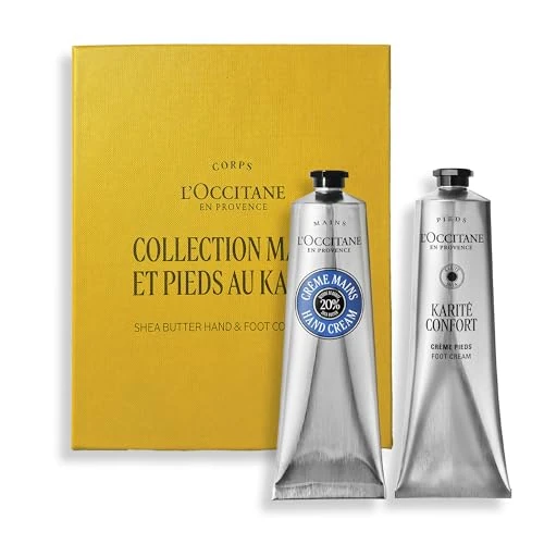 L'OCCITANE Shea Butter (Karité) Hand & Foot Collection, Nourishing Set for Soft Skin, Premium and Clean Beauty Bath and Body Gift for All
