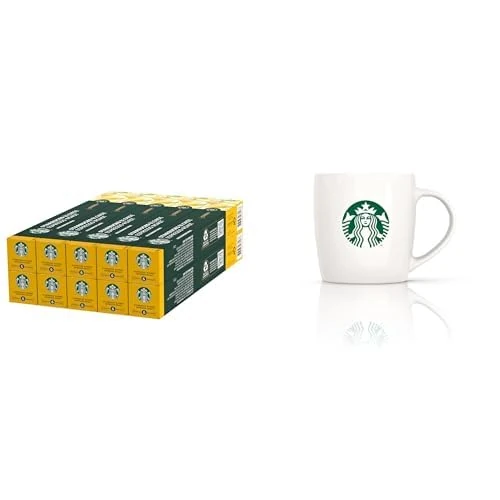 STARBUCKS Blonde Espresso Roast by Nespresso, Blonde Roast, Coffee Capsules 10 x 10 (100 Capsules) + Gift mug included