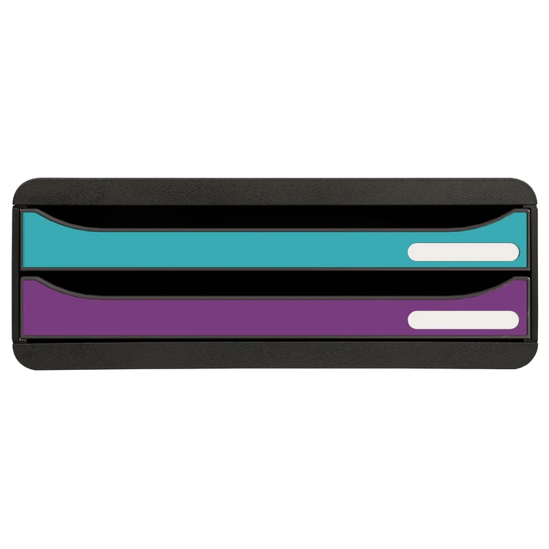 Exacompta - Ref. 316101D - Toolbox mini individual box with 2 drawers for storing small utensils - External dimensions: Depth 27 x Width 35.5 x Height 13.5 cm - Assorted - Image 1