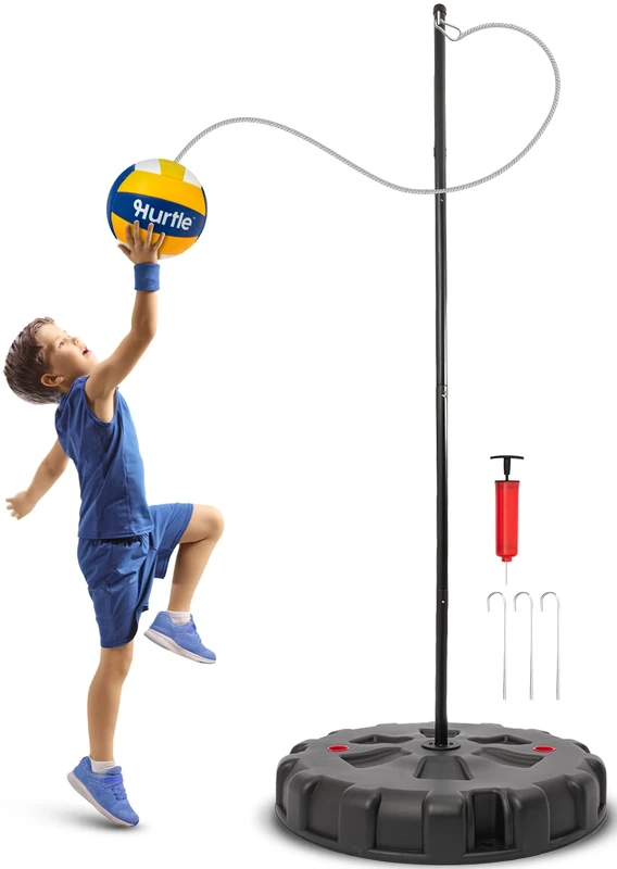 Hurtle Tetherball Game with Ball and Rope, Heavy Base and Adjustable Pole 1.2-2.7m, Kids Outdoor Games, Teenage Games for Lawn, Patio and Outdoor Kids Games