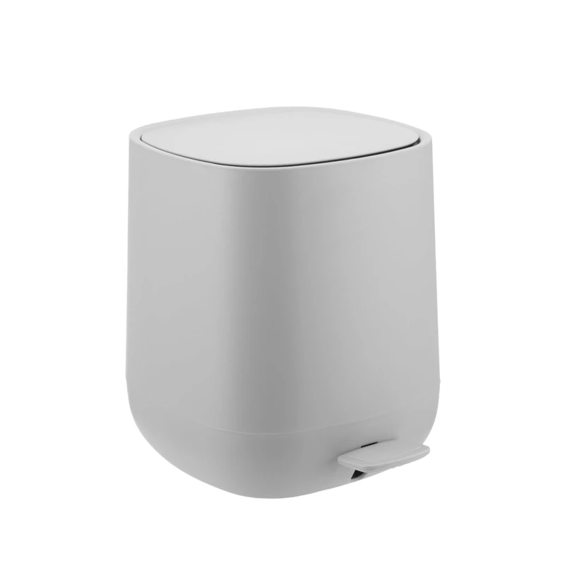 Relaxdays Bathroom Cosmetic Bin 5L Pedal Bin Soft-Close Removable Inner Matte Grey 25x21.5x21.5cm