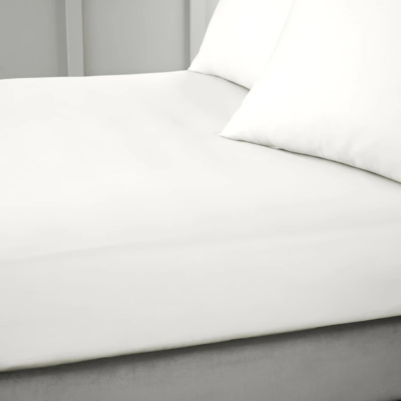 Bianca 400 Thread Count Cotton Sateen Emperor Fitted Sheet Cream