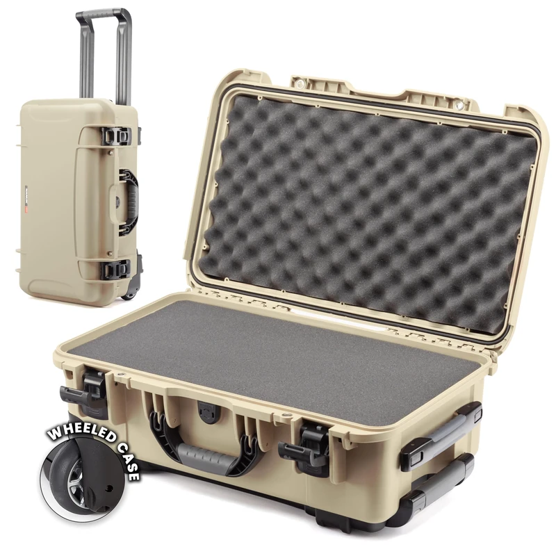 NANUK 935 - Lightweight, waterproof NK-7 resin protective case with wheels and customisable foam insert (56 cm x 36 cm x 23 cm) Cabin baggage approved (Desert Tan)