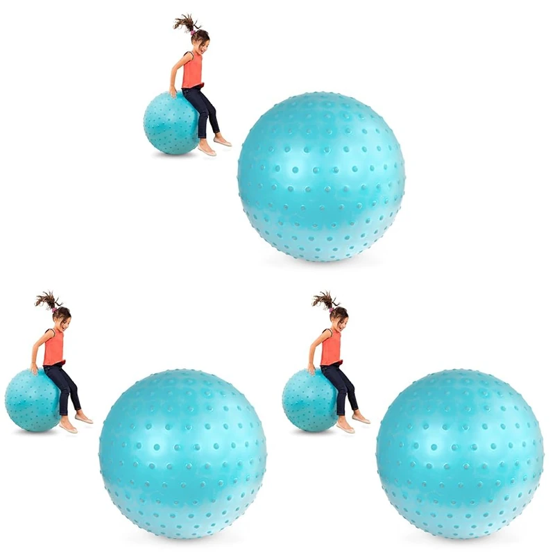 B. toys – 26-Inch Bouncy Hopper Ball Ride On Blue Sit & Bounce for Toddlers, Kids Big Ball for Jumping Play & Exercise Air Pump Included Pouncy Bouncy 3+ Years (Pack of 3) - Image 1