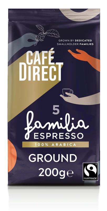 Cafédirect Fairtrade Familia Espresso Ground Coffee 200g (Pack of 6)