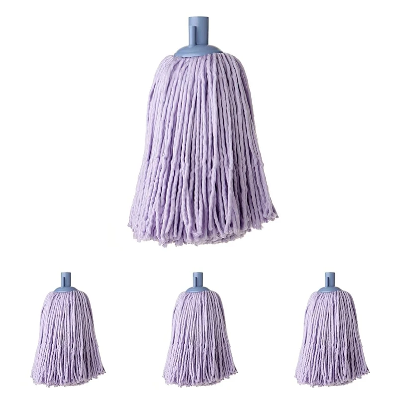 Tatay Corded Mop, with Polyethylene backing and Polyester microfibres, Universal Thread, High Absorption, Violet colour. Measures 10 x 7 x 30 cm (Pack of 4) - Image 1