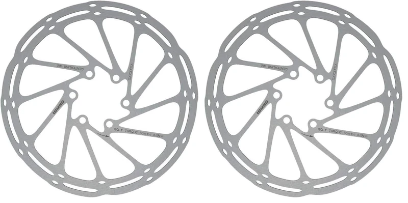 SRAM Unisex's Rotor Centerline Rounded, Silver, 180mm (Pack of 2)