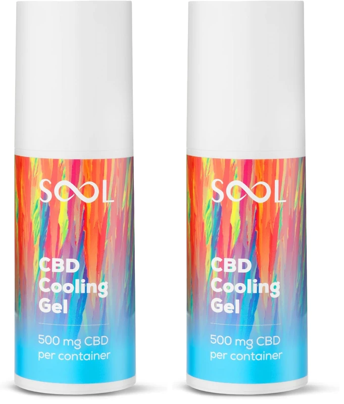 SOOL CBD Gel Cooling 500mg, 100ml | CBD Joint & Muscle Rub | High Strength CBD Massage Cream I with Arnica, Menthol, and Peppermint Oil (Pack of 2)