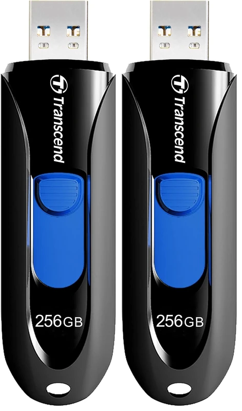 Transcend 256GB JetFlash 790 USB 3.1 Gen 1 Flash Drive (USB Stick) Black TS256GJF790K (Pack of 2)