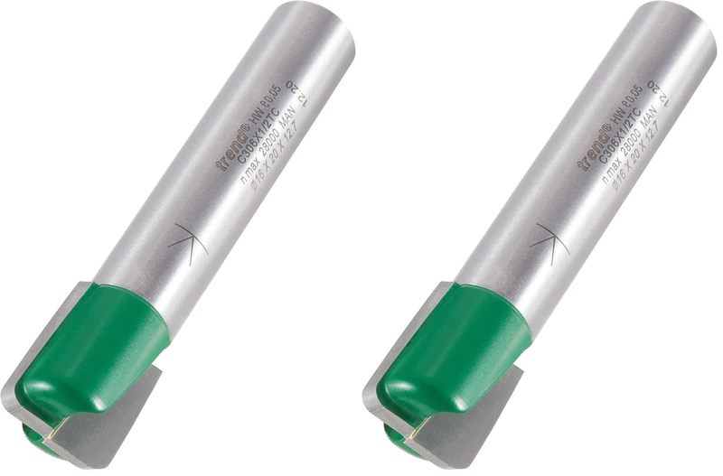 Trend CraftPro Flat Draining Groove Straight Router Cutter Bit, 1/2 Inch Shank, 2.5mm Cut Diameter & 20mm Cut Length, Tungsten Carbide Tipped, C306X1/2TC (Pack of 2)