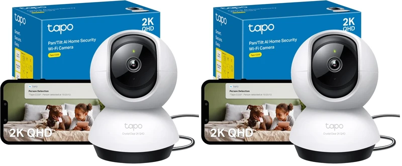Tapo C220 2K Pan/Tilt Indoor Camera, WiFi Security Camera, AI Detections, Customizable Privacy Mode, 2-Way Audio, Night Vision, Cloud and Local Storage, Works With Alexa and Google, No Monthly Fee