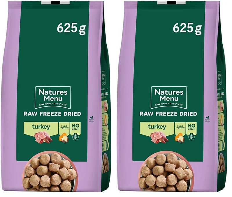 Natures Menu Freeze Dried Complete & Balanced Nuggets - Turkey - 625gr (Pack of 2)