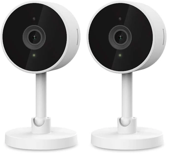 WOOX Smart Camera 1080P Wifi IP Security Camera with Night Vision Motion Detection 2-Way Audio Speed Playback Home Security with Cloud Storage, Works with Alexa (White) (Pack of 2)