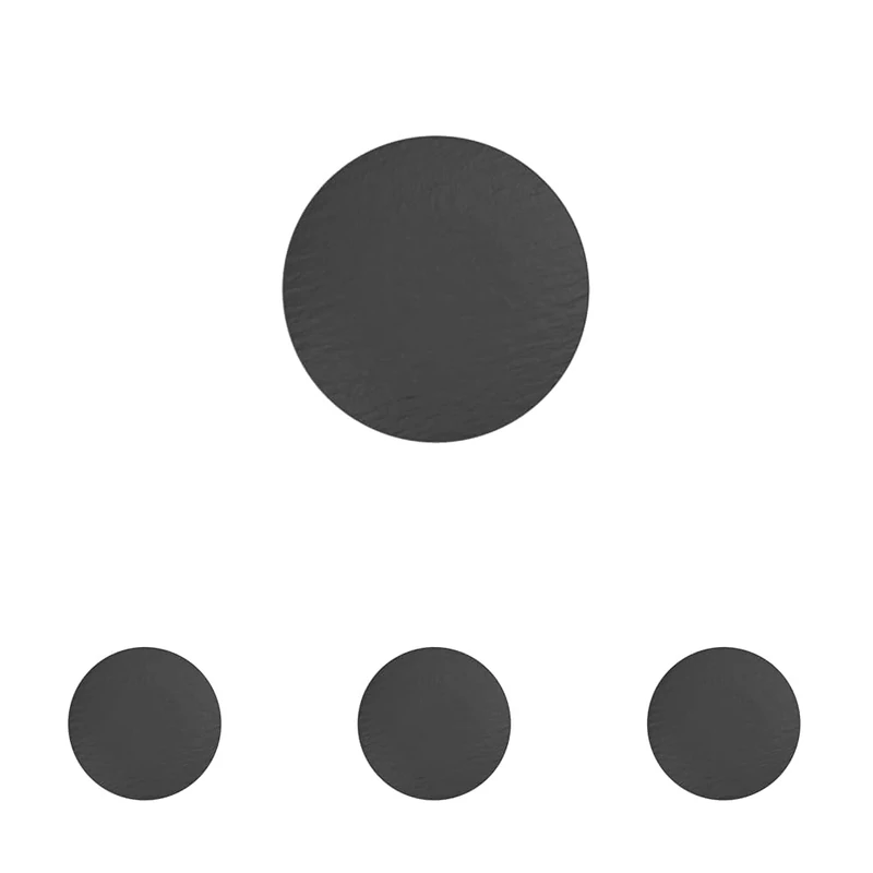 Villeroy & Boch – Manufacture Rock Bread Plate 16 cm, Slate Look, Black Plate, for Snacks, for Dining Tableware, Ceramic, Premium Porcelain (Pack of 4)