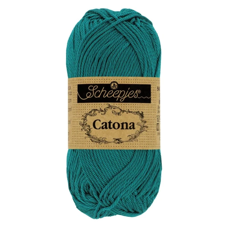 Scheepjes - Scheepjes Catona 401 Dark Teal Yarn - 1x25g (Pack of 6)
