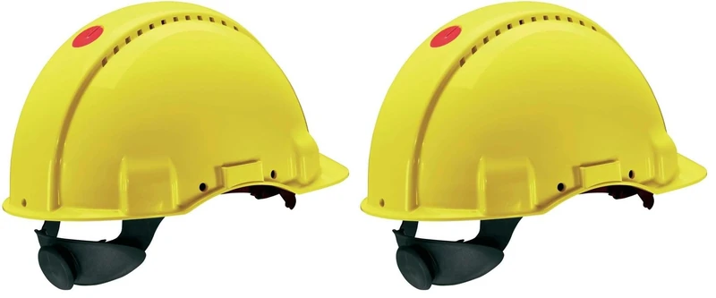 3M Hard Hat, Uvicator, Ratchet, Ventilated, Yellow, G3000NUV-GU (Pack of 2)