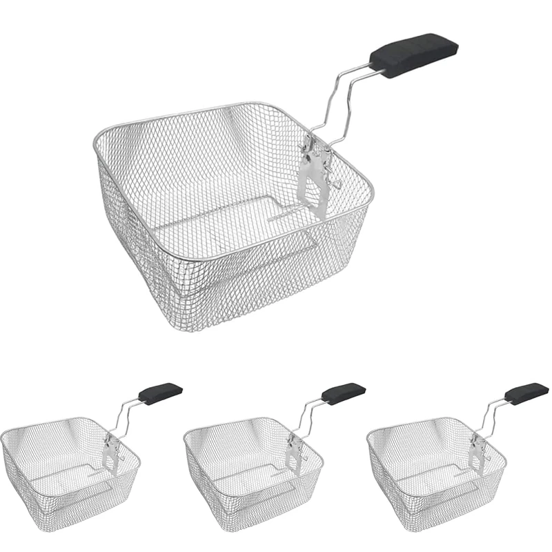 Caterlite Fryer Basket for Single Tank Countertop Fryer - Ideal for Fries, Doughnuts Basket Replacement Part AA473 (Pack of 4)