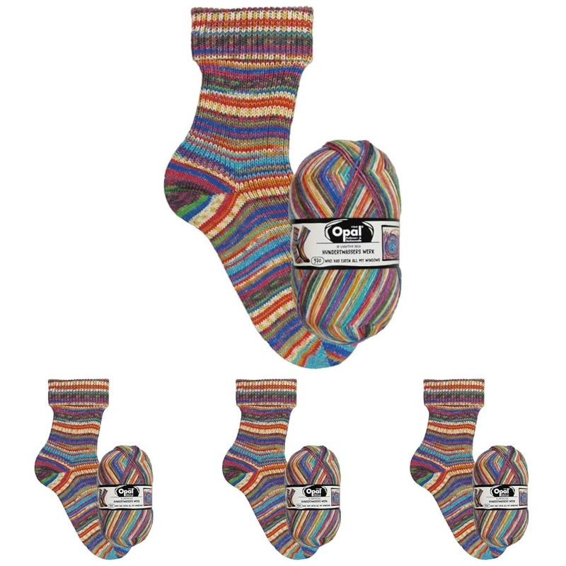Opal - Opal Nach Hundertwasser Edition 4055-970 (425m) 4-Ply Durable Sock Yarn - 1x100g (Pack of 4)