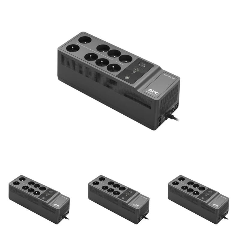 APC Back-UPS "Essential" BE850G2-FR - Surge Arrester UPS with 850VA Battery Backup (8 Outlets, Surge Protector, 2 USB Fast Charging Ports, Type-A and Type-C) (Pack of 4)