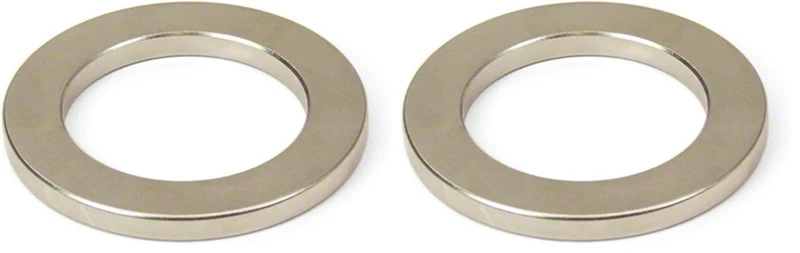 N42 Neodymium Magnet for Engineering, Manufacturing and Technology Applications - 60mm O.D. x 40mm I.D. x 5mm thick - 35kg Pull (Pack of 2)