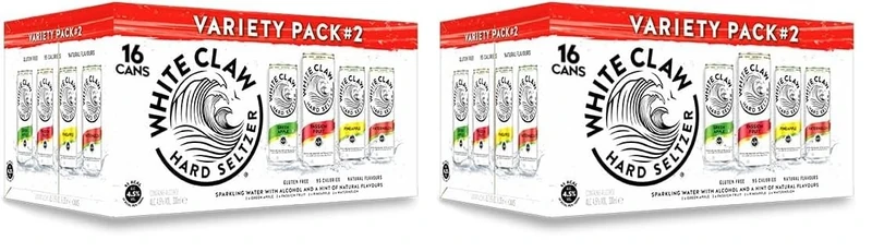 White Claw Hard Seltzer Variety Pack #2 16 x 330ml Cans 4.5% ABV (Pack of 2)