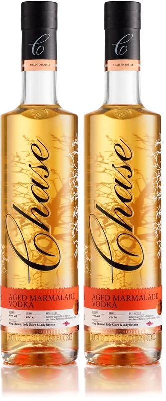 Chase Marmalade Vodka | 40% vol | 70cl | Made with Chase Potato Vodka Marinated with Marmalade & Seville Orange Peel | Flavoured Vodka for Drinks or a Cocktail (Pack of 2)