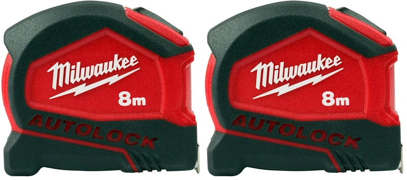 Milwaukee 4932464664 932464664 Autolock Tape Measure 8m (Width 25mm) (Metric Only) (Pack of 2)