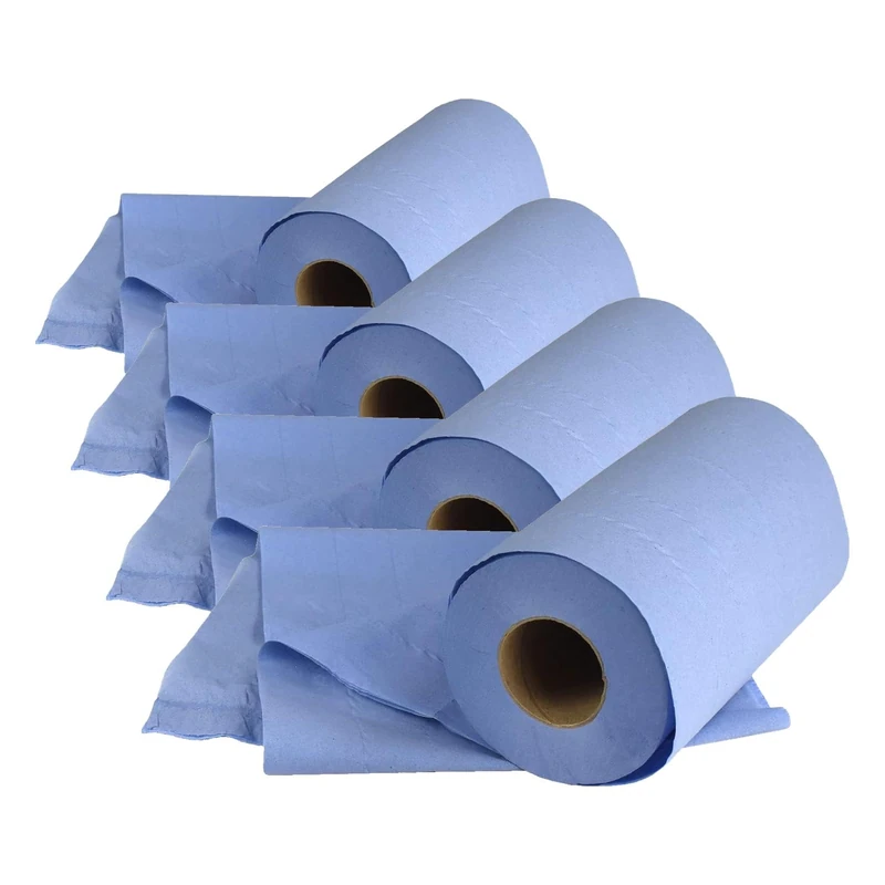 Blue Paper Roll 3-Ply (97 Sheets) (Pack of 4)