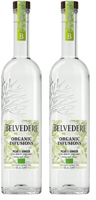 Belvedere Organic Infusions Pear & Ginger, 70cl (Pack of 2)