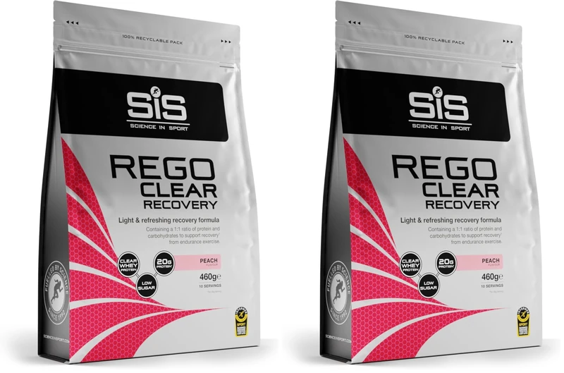Science in Sport Rego Clear Recovery | Clear Whey Protein Shake for Muscle Recovery | 20g Protein per Serving, Peach Flavour, 460g (Pack of 2)