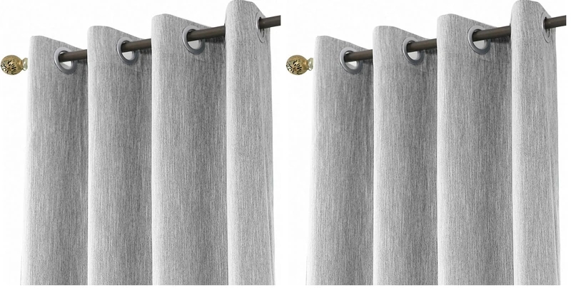Melodieux 1 Panel Eyelet Grommet Curtains with Tiebacks - Semi Blackout Room Darkening Curtain, Thermal Insulated Windproof Window Drapes for Livingroom, Bedroom, Patio (Grey, 46 x 72 Inch Drop) - Image 1