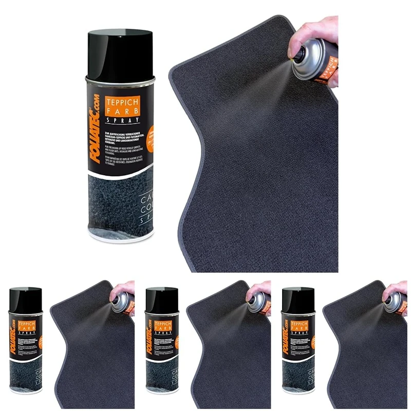 Foliatec Carpet Color Spray - matt black 1x400ml (Pack of 4) - Image 1
