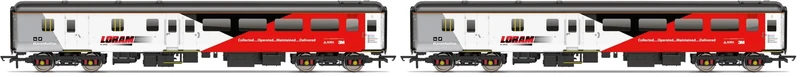 Hornby Coach Car - R40144 Loram, Mk2F BSO, 9525 - Era 11 Train Toy, 00 Gauge Carriage for Train Set, Rolling Stock Models for Adults - 1:76 Scale Model Gift, Red (Pack of 2)