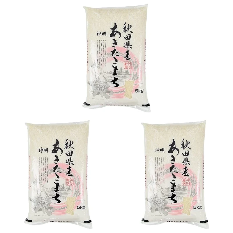 Akitakomachi 5kg | Premium Japanese Short-Grain Rice for Sushi & Rice Dishes (Pack of 3)