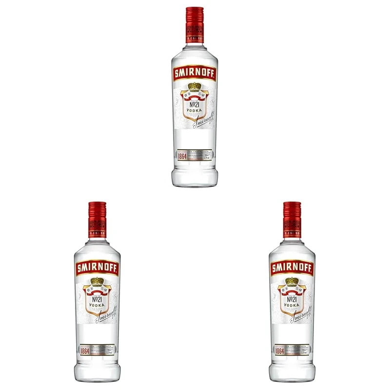Smirnoff No. 21 Vodka | 37.5% vol | 70cl | Triple Distilled & 10 x Filtered | Premium Vodka Made in Great Britain | Smooth with a Hint of Sweetness & Pepper (Pack of 3)