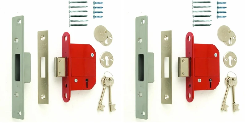 ERA 361-61 BS 3-inch 76mm 5-Lever Maximum Security Mortice Deadlock with Chrome Effect (Pack of 2)