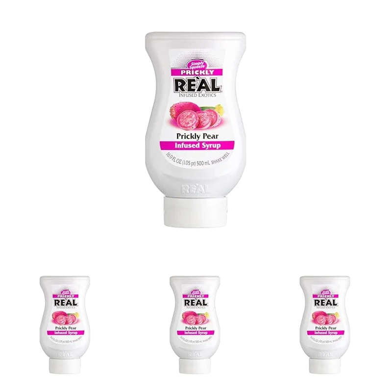 Re’al Syrup | Prickly Pear Infused Fruit Syrup | Made with Real Fruit | 500ml |Natural Ingredients| Cocktails, Baking, Smoothies, Mixing Drinks, Desserts, Cooking (Pack of 4) - Image 1