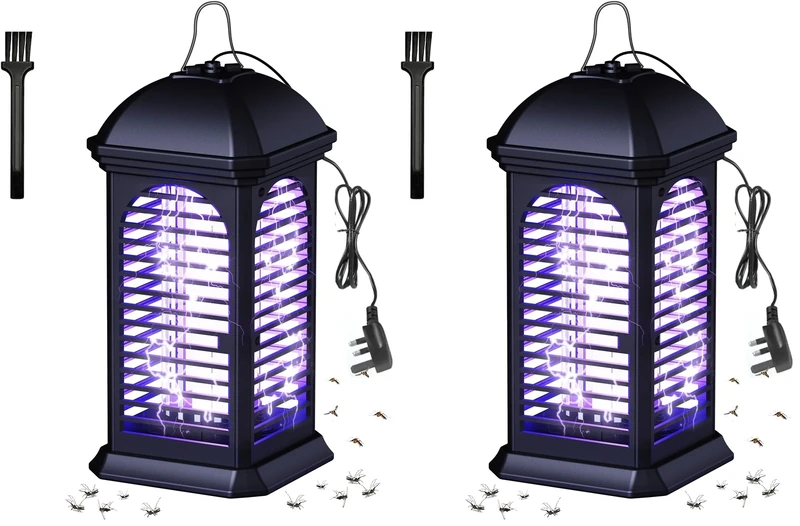 Mosquito Killer Lamp, Electric Fly Killer, 11W UV Light Fly Zapper, 360° Bug Zapper Indoor and Outdoor with Cleaning Brush, Plug in Mosquito Pest Repellent for Mosquitoes, Flies, Black (Pack of 2)