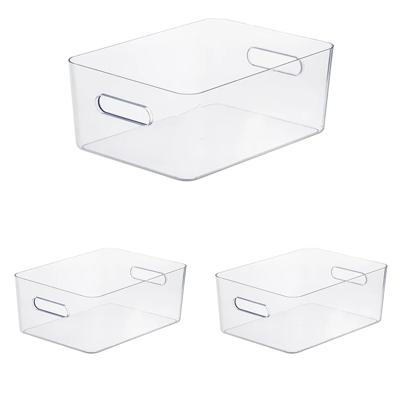 SmartStore Compact Clear Storage Box L | Large Transparent Organiser | Premium Quality for Space Saving | Stackable & Versatile | Home Office Bathroom Living Room (Pack of 3)