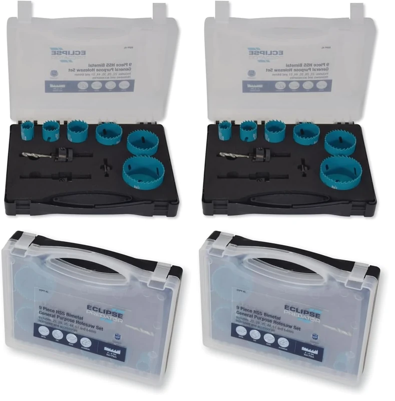 Eclipse Professional Tools EGPP-KL 9 Piece Bi-Metal High-Speed Steel General Purpose Hole saw Kit (Pack of 2)