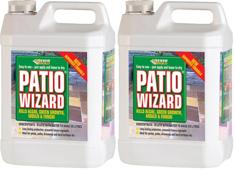 Everbuild Patio Wizard Moss | Protection Against Algae, Green Growth, Mould & Fungi - 5ltr (Pack of 2)
