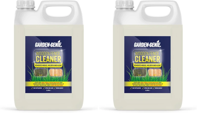 Garden Genie - Wooden Fence Cleaner | Mould, Mildew, Lichen, Algae Remover | Outdoor Treatment, Spray and Leave Formula - 5 Litre (Pack of 2)