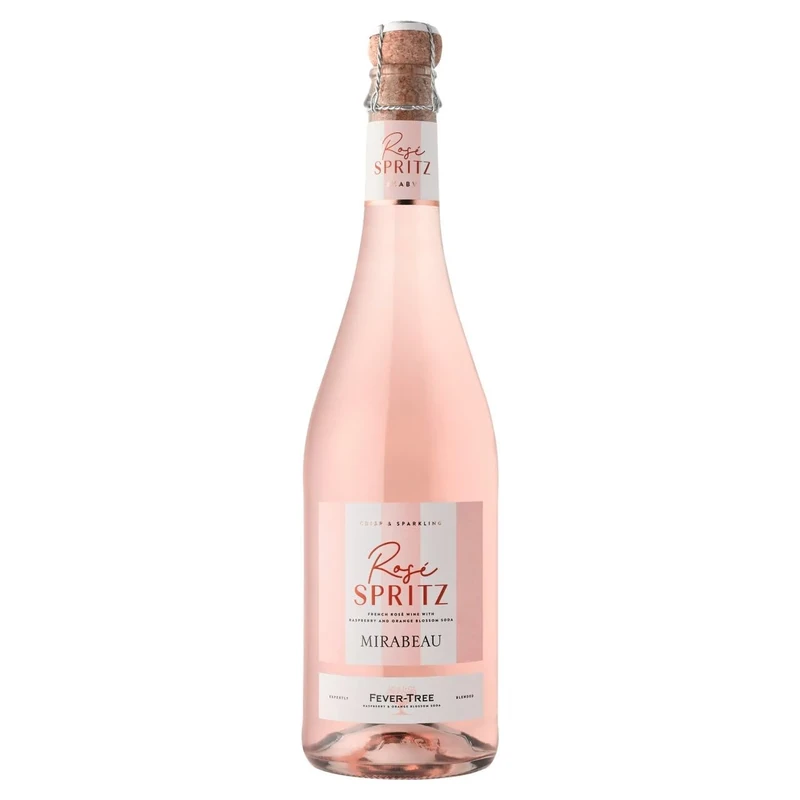 Mirabeau x Fever-Tree Rosé Spritz | Crisp & Sparkling, French Rosé Wine with Raspberry and Orange Blossom Soda | 8% ABV, 75cl (Pack of 6)