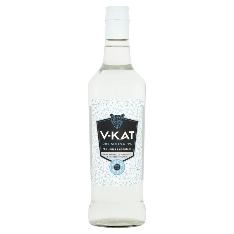 V-Kat Schnapps, Original Dry Schnapps, Made for Mixing & Cocktail Making, Artisan Liquor 15% Alcohol Drink, Classic V Drink Cocktail Ingredient & Spritzer Maker for Home Bar, 70cl (Pack of 6)
