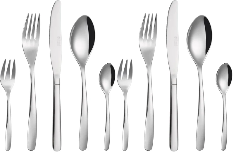 Russell Hobbs 20 Piece Cutlery Set- Florence, Stylish Tableware for 4 People with Dessert Forks, 18/0 Quality Stainless Steel, Mirror Polish Finish, Comfortable to Hold, Dishwasher Safe (Pack of 2)