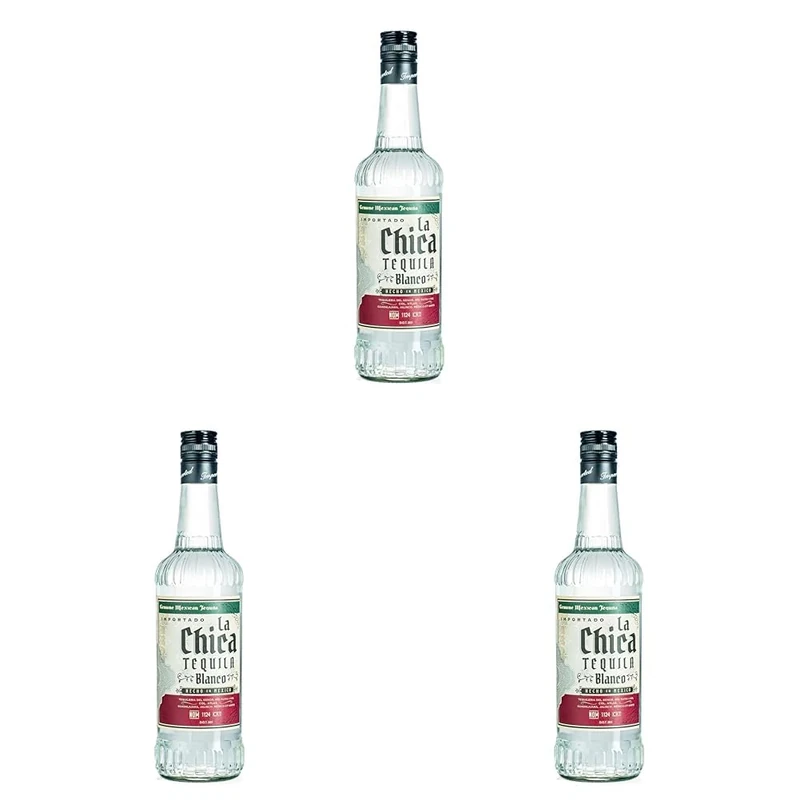 La Chica Blanco Tequila 70cl | With Blue Weber Agave| Small Batch| Family-Owned Distillery, Guadalajara, Mexico | 38% ABV (Pack of 3)