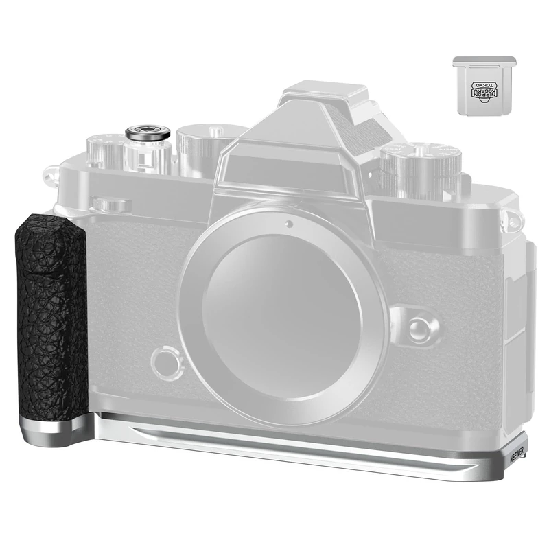 NEEWER Zf L Plate, Retro L Shaped Bracket Handgrip Handle Grip Camera Accessories with Arca Type Quick Release Baseplate & Shutter Button, Only Compatible with Nikon Z f, CA134 (Silver)