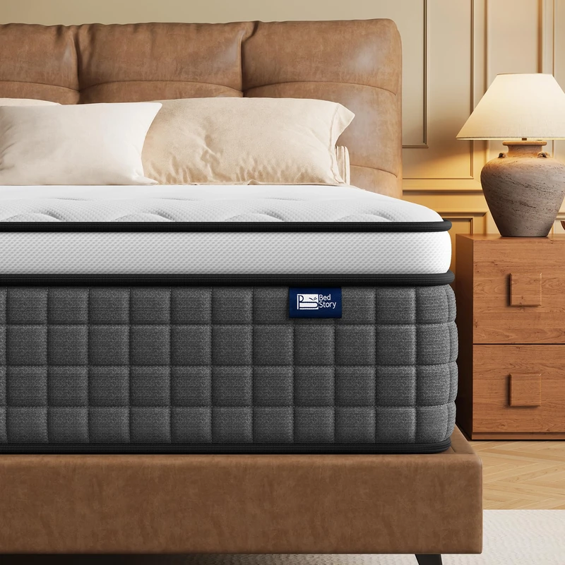 BedStory - Mattress 140 x 190-30 cm - Ensach spring mattress - Firm comfort - Double comfort foam - Movement isolation - 2 seater mattress - Lumbar support - Durable & breathable