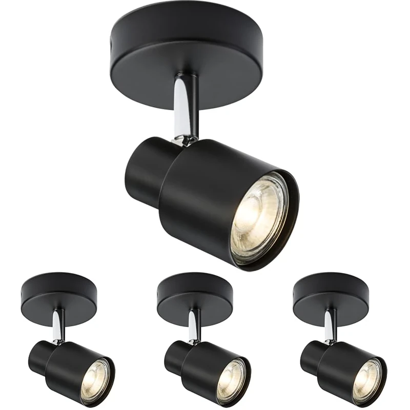 Knightsbridge Single GU10 Spotlight in Matt Black (Pack of 4)
